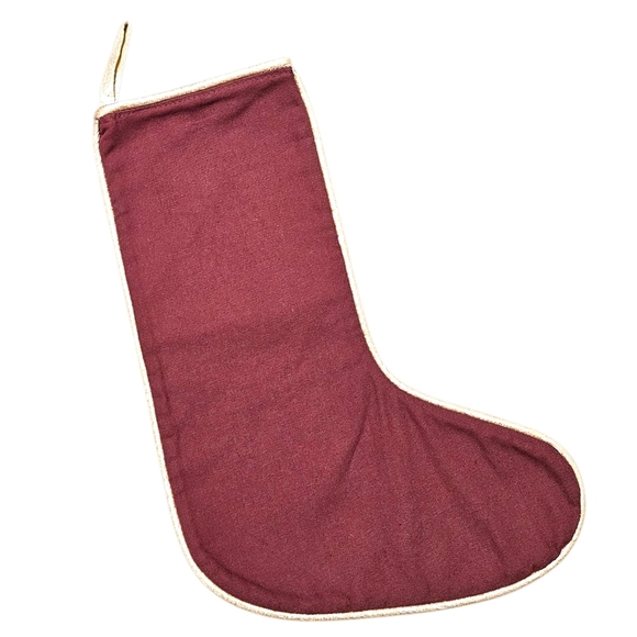 Vtg Needlepoint Christmas Stocking Santa Elves Tree Merry Christmas Gold Trim - Picture 4 of 5